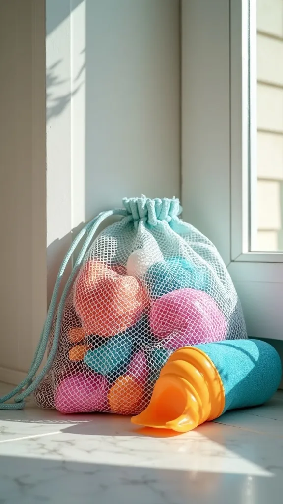 Mesh drying bag for goggles and swim toys (the stink-preventer)