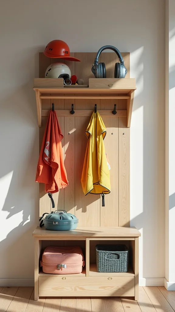 Helmet and life jacket hook rail (stops the floor pile)