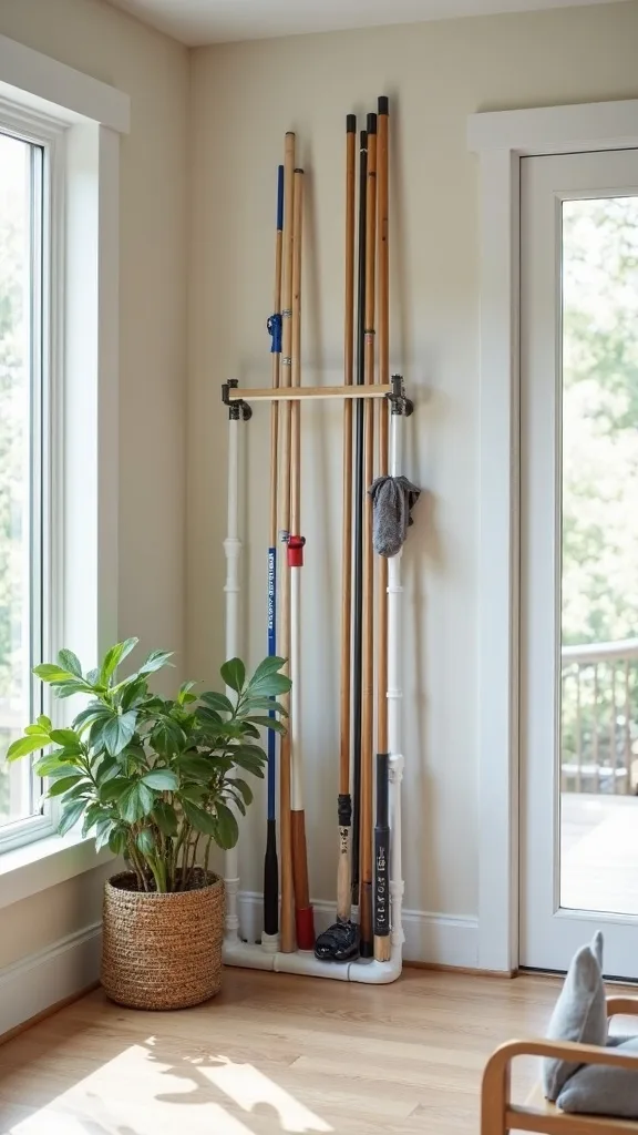 DIY PVC rack for pool poles and nets (no more leaning chaos)