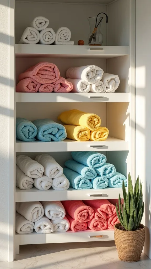 Color-coded towels by person (stops accidental swaps)