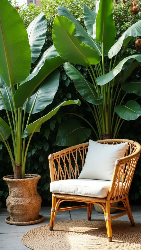 Start with the “Vacation Quartet” (Bird of Paradise + Elephant Ears + Cannas + Banana)