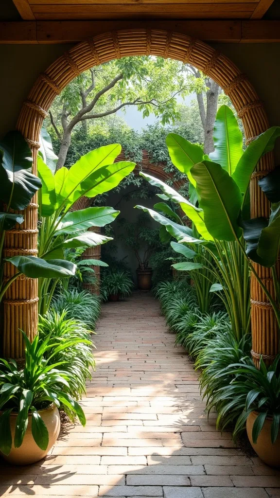 How do you design a tropical walkway that doesn’t feel like a narrow jungle tunnel?