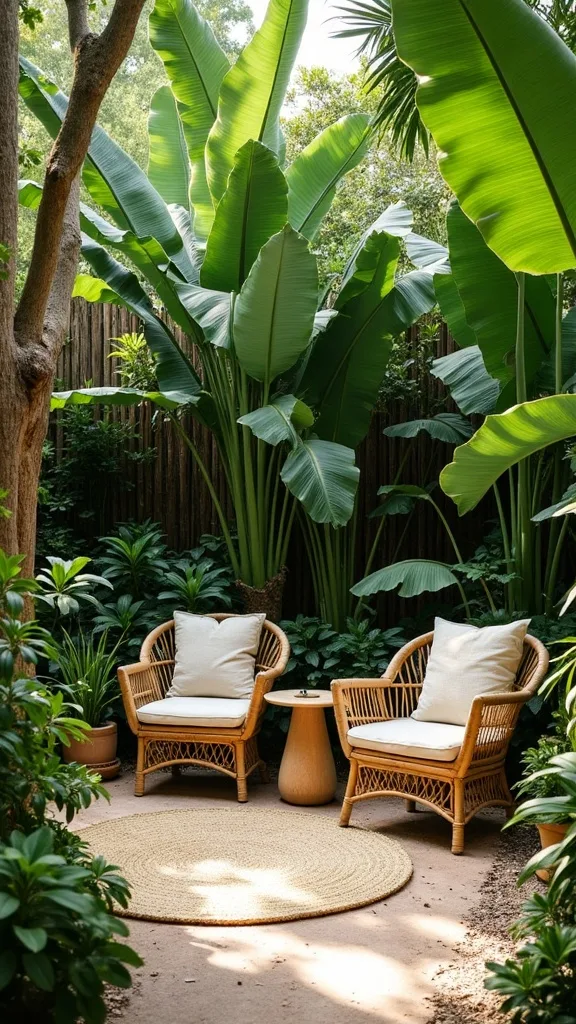 What’s the easiest way to pull off a tropical look in a rental backyard?