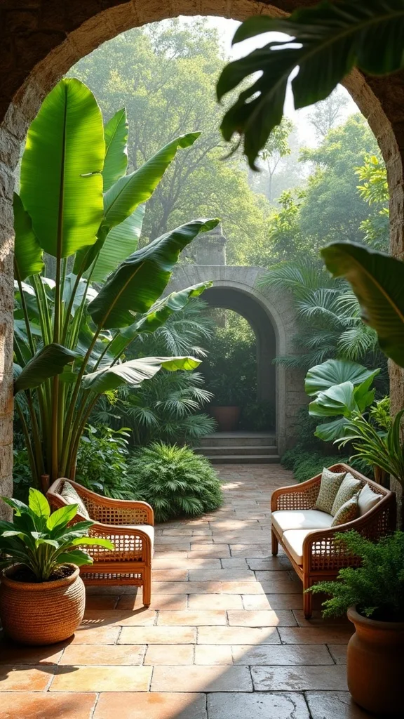 How do you create shade that still feels “tropical resort” (not campsite)?