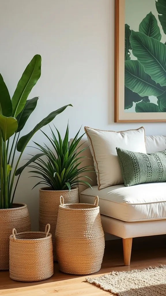 Use baskets for storage so the room stays calm (even with kids)