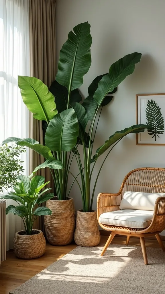 Add banana leaf decor without turning your shelves into a souvenir shop