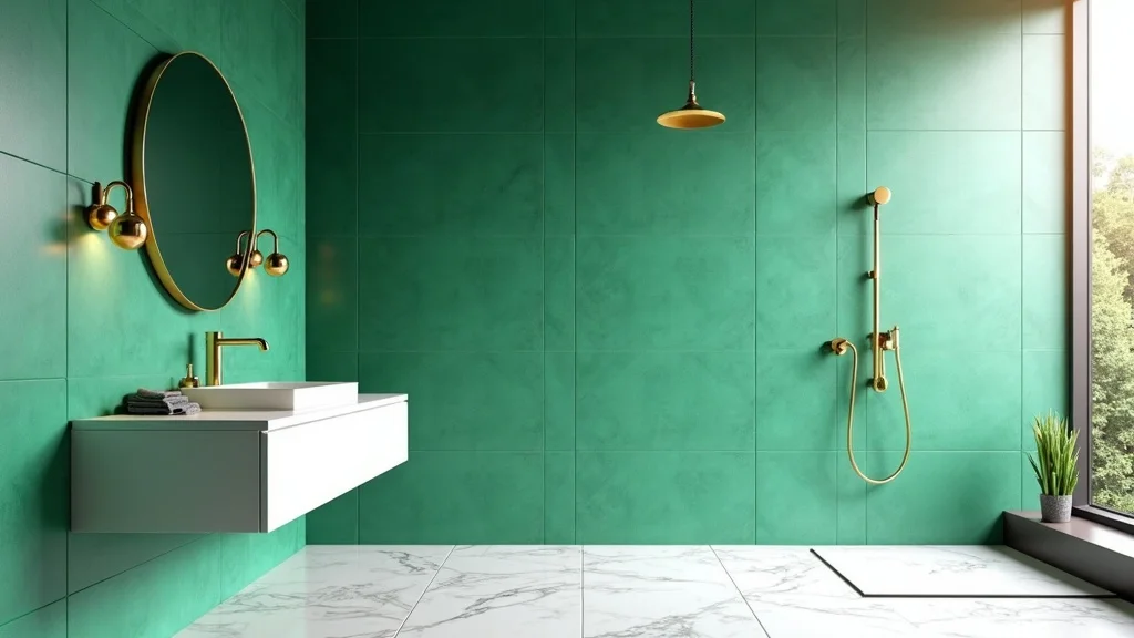 Bold Color Bathroom Ideas & Emerald Design