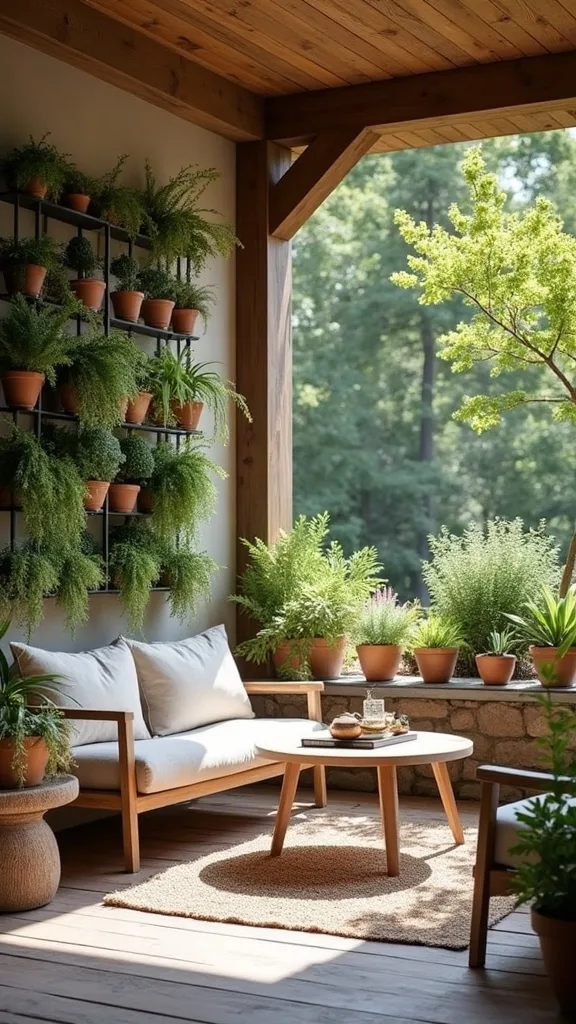 What’s a smart way to create a reading nook on a small covered patio?