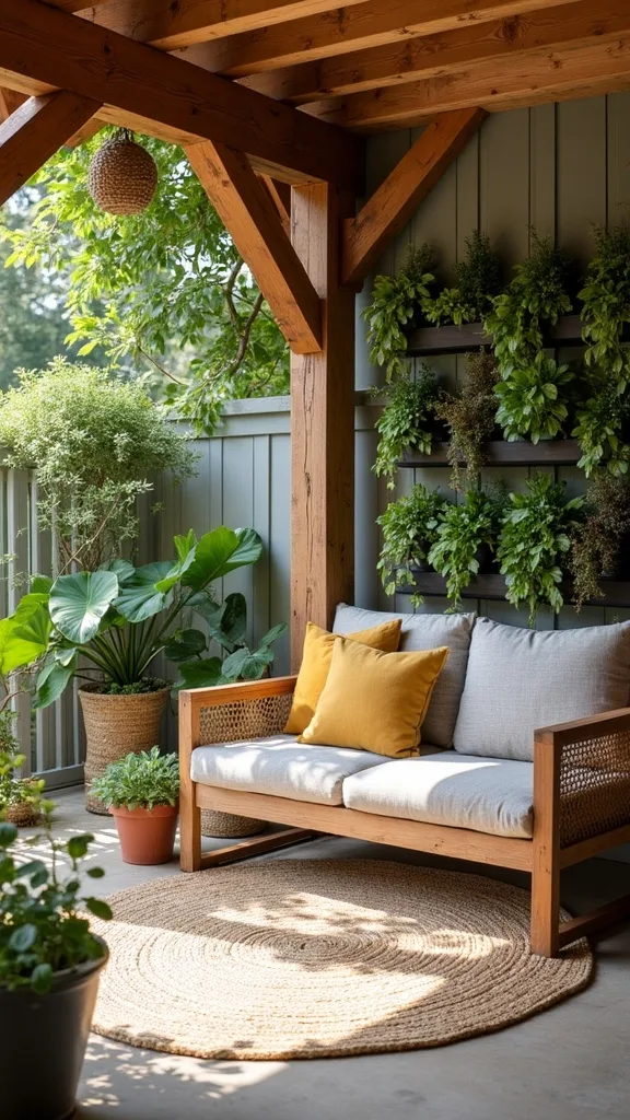 What’s a renter-friendly way to decorate a covered patio ceiling?