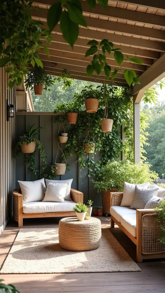 What should I avoid when designing a small covered patio?