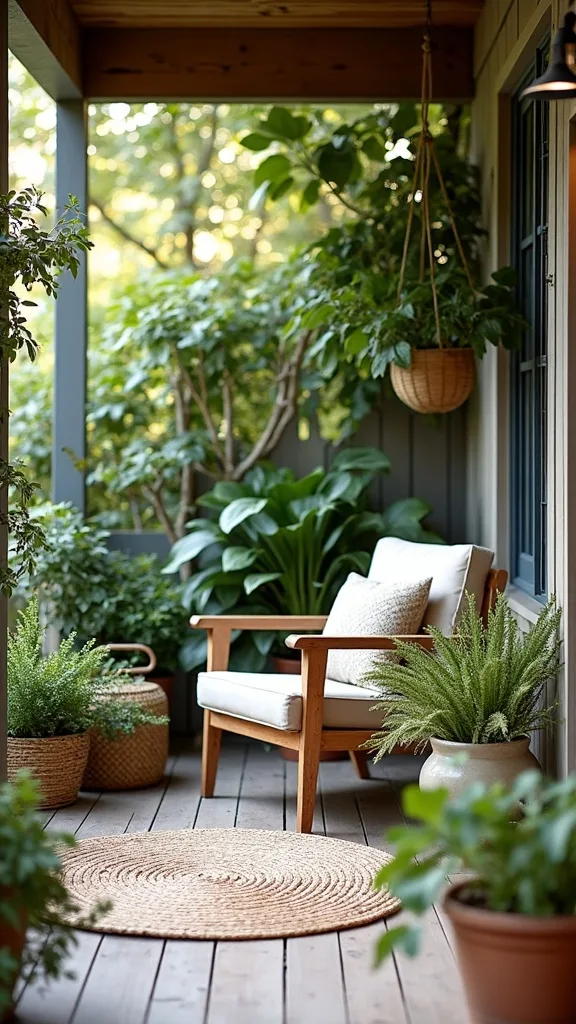 What plants thrive on a covered patio with partial shade?