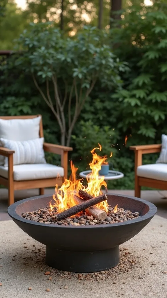 How do I style a fire pit area so it doesn’t look like camping gear?