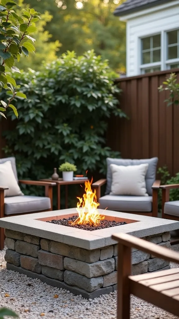 Fire pit + privacy screen corner (the fastest way to hide an ugly fence)