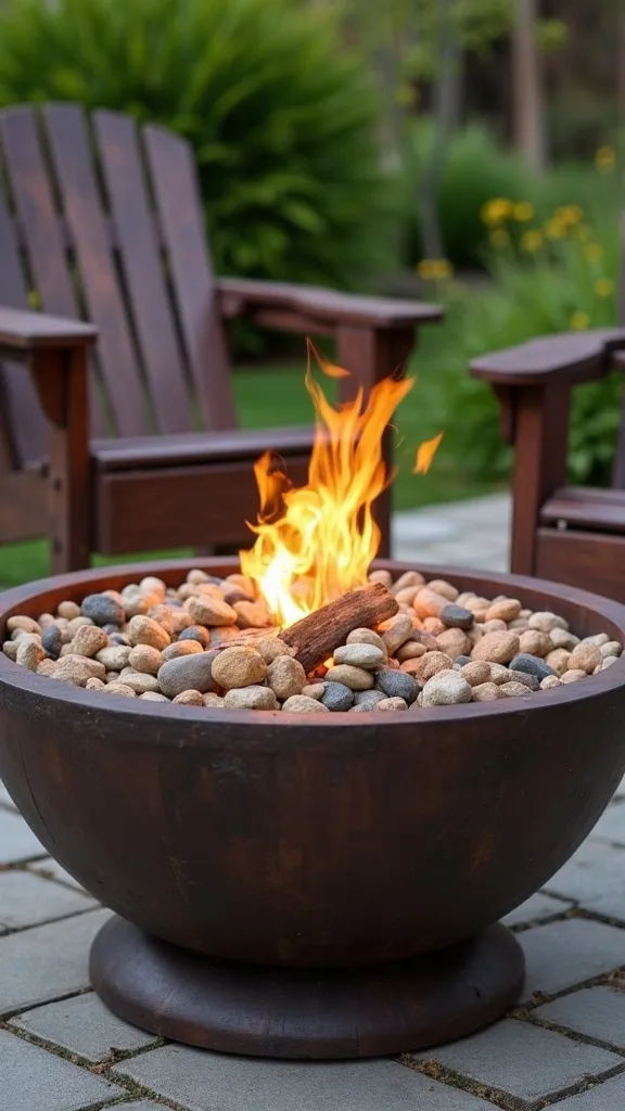 The one thing to avoid: “pretty” river rock inside the fire pit