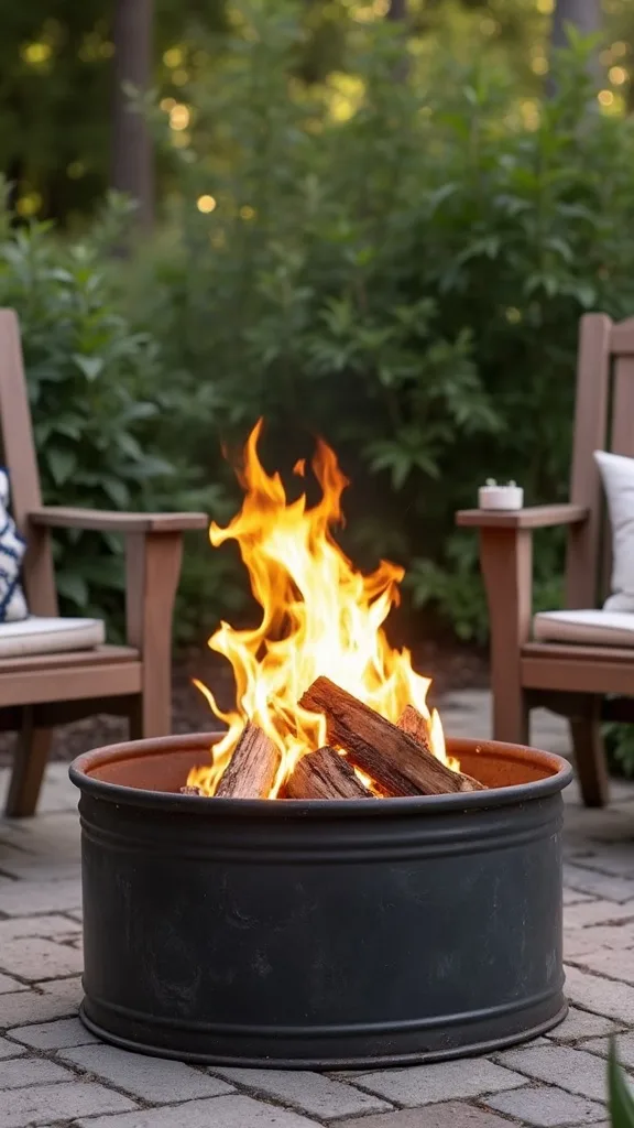 Metal wash tub fire pit (the ugly-before, charming-after upcycle)