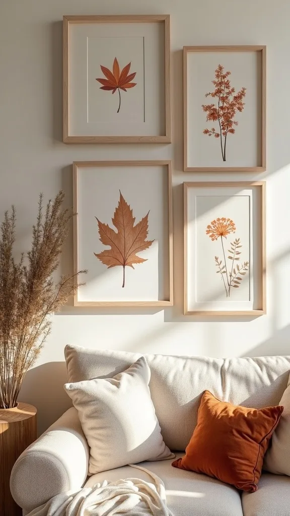 What’s the easiest fall gallery wall layout for above a sofa?