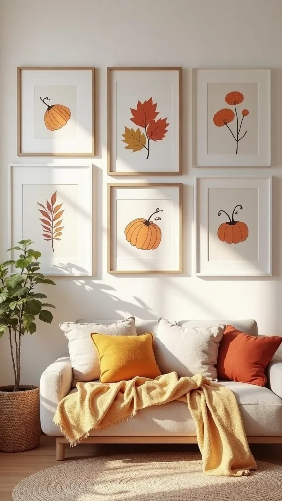 How do you create a minimalist fall art wall (not bare, not busy)?