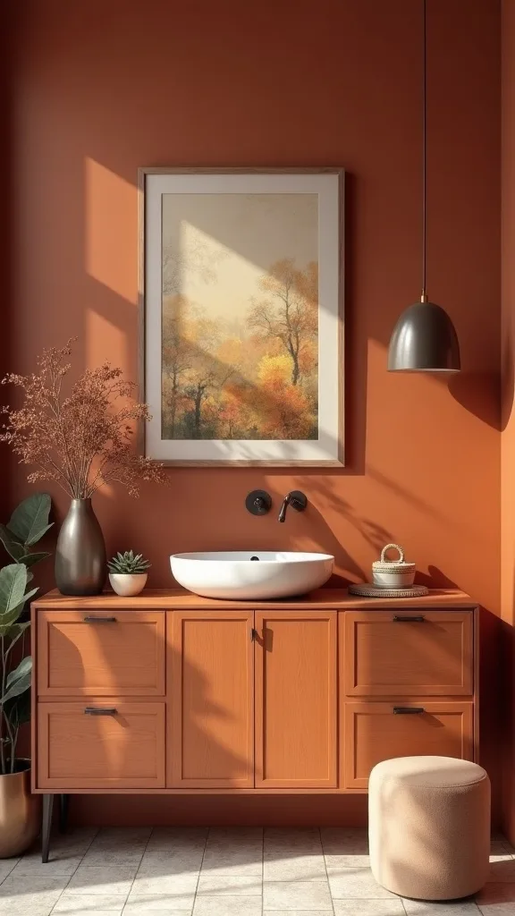 What wall art shift brings warm autumn colors in without repainting?