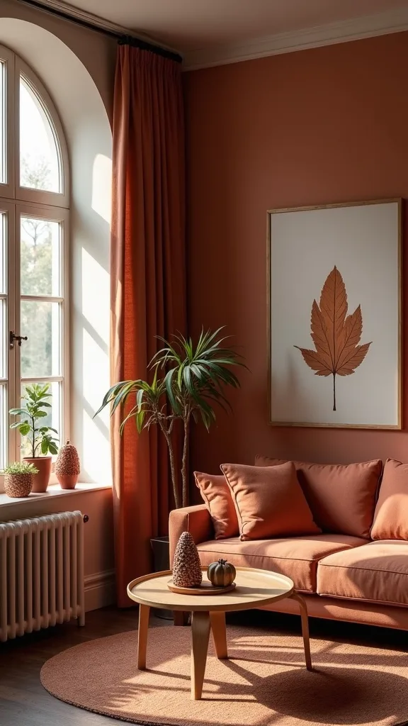 How do you keep your living room from feeling too dark as you add autumn tones?