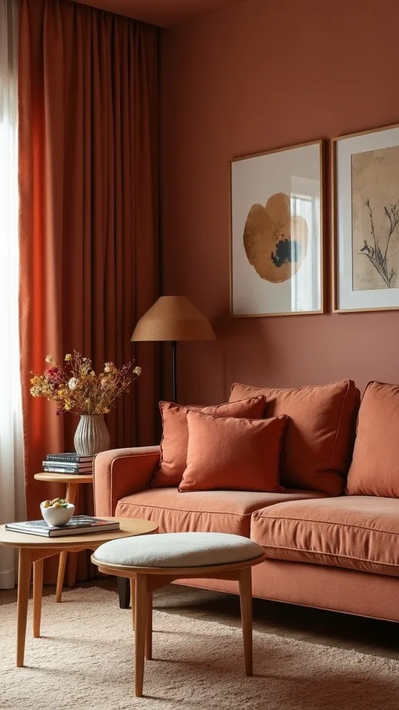 What’s one thing to avoid when decorating an autumn living room?