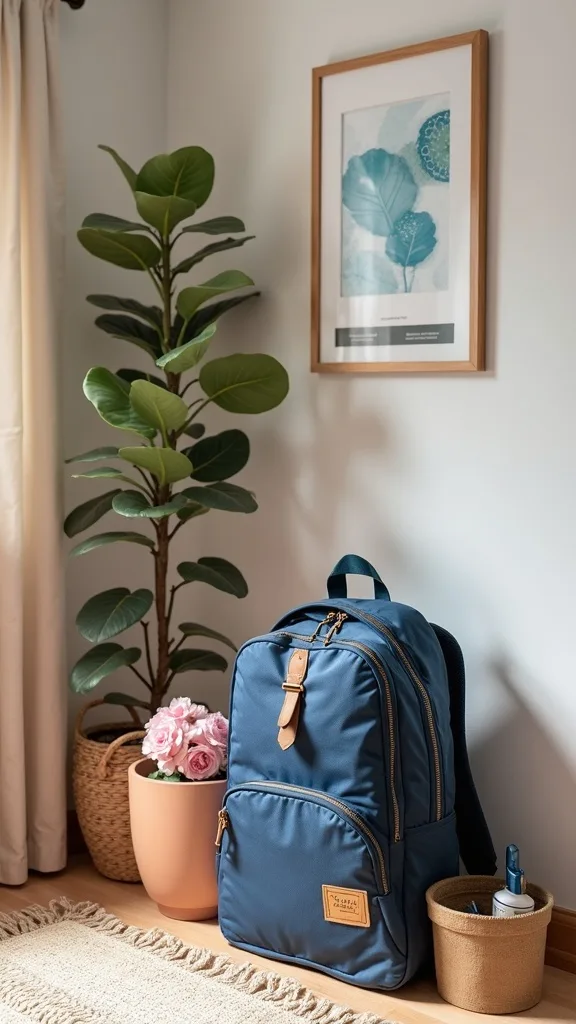 How do you handle backpack and sports gear without a floor pile?
