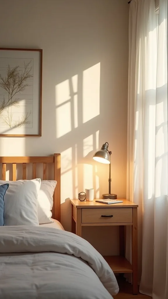 How do you light a study corner without making the bedroom harsh?