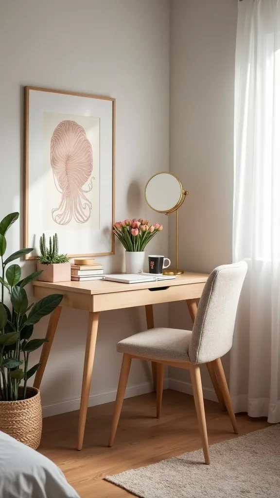 How do you set up a small study area without buying a new desk?