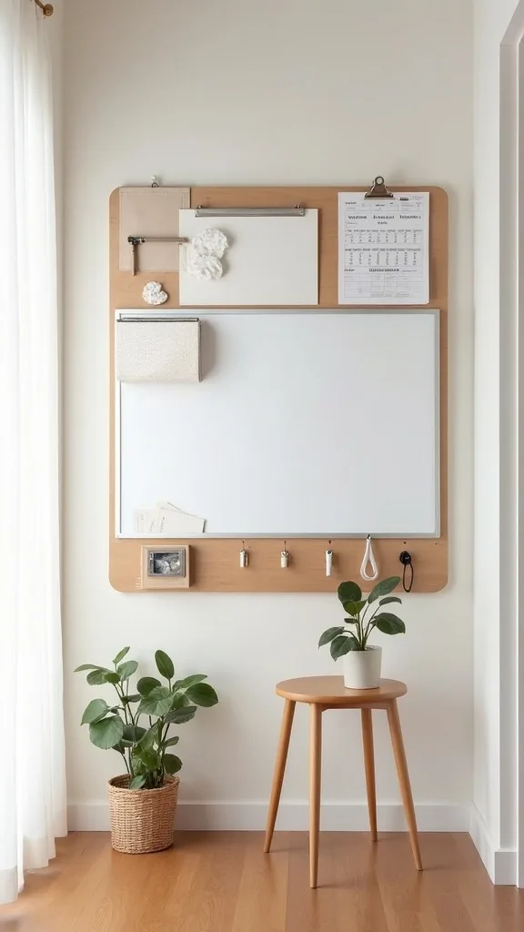 The “All-in-One Wall” Setup: Calendar + Mail Sorter + Hooks + Charging + Whiteboard