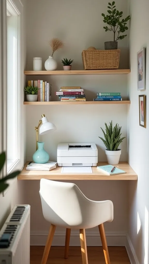 A mini printer + supplies shelf (for the families who always need ‘one more form’)