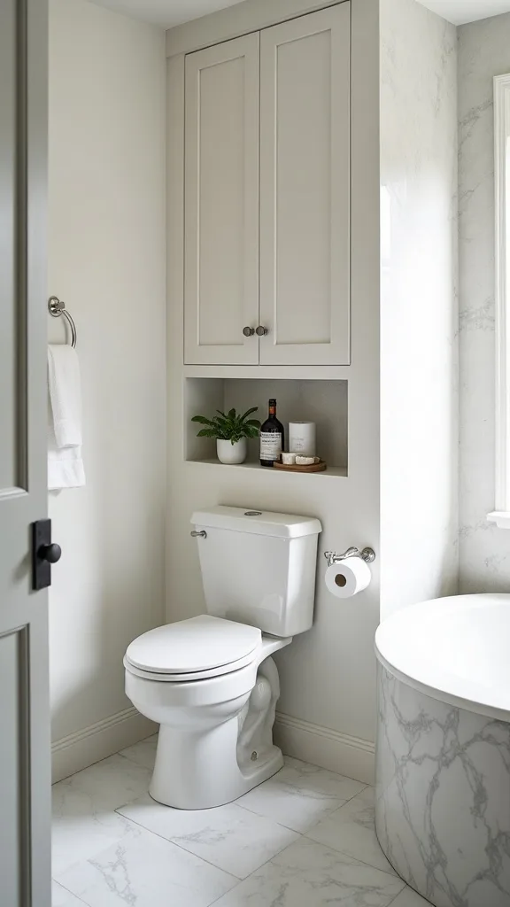 Recessed cabinet for extra toilet paper (that doesn’t scream “storage”)