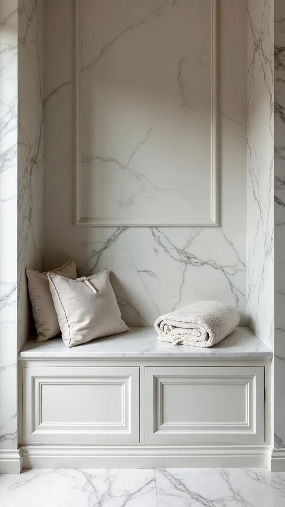 Built-in bench with storage (for big bathrooms or lucky layouts)