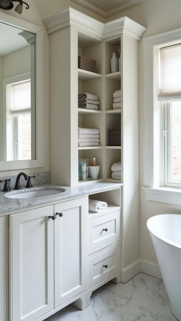Built-in hamper cabinet that hides the laundry pile