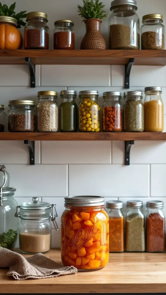 What spice rack setup helps with pickling and fall baking season?