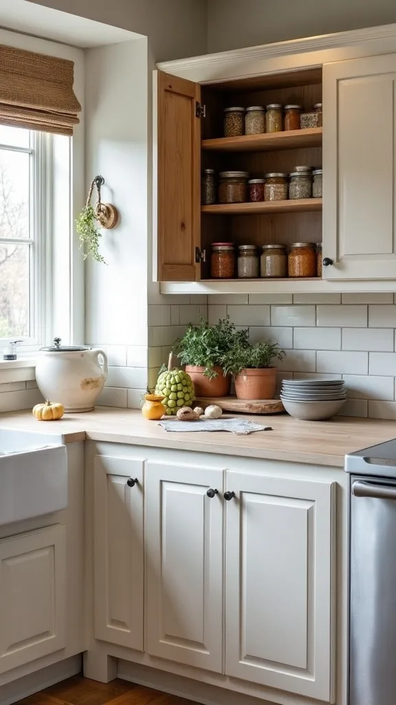 How do you build a preserving pantry in a regular kitchen cabinet?