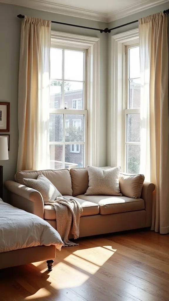 How can you add seating in a dorm without sacrificing floor space?