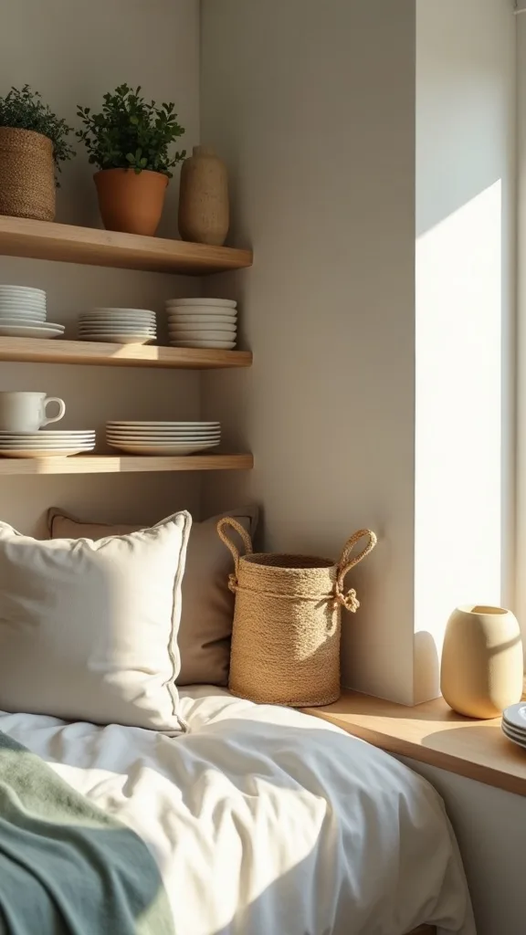 How do you store snacks and dishes when you don’t have a kitchen?