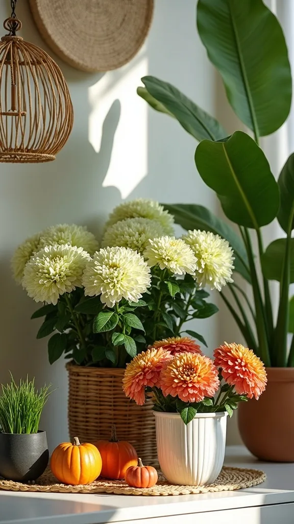 How do I make fall mums look styled instead of like grocery store blobs?