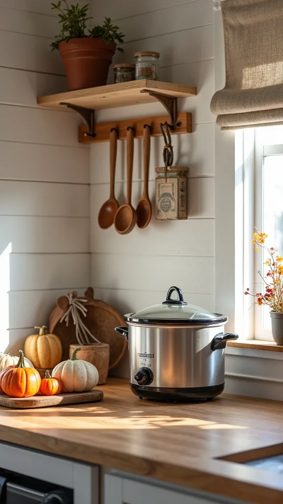 Build the designated slow cooker corner (spice rack, ladle hook, recipe holder, meal board)