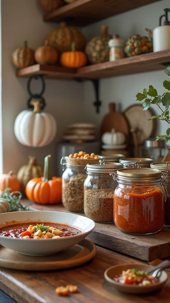 Create a ‘toppings jar’ zone for chili nights and soup bars