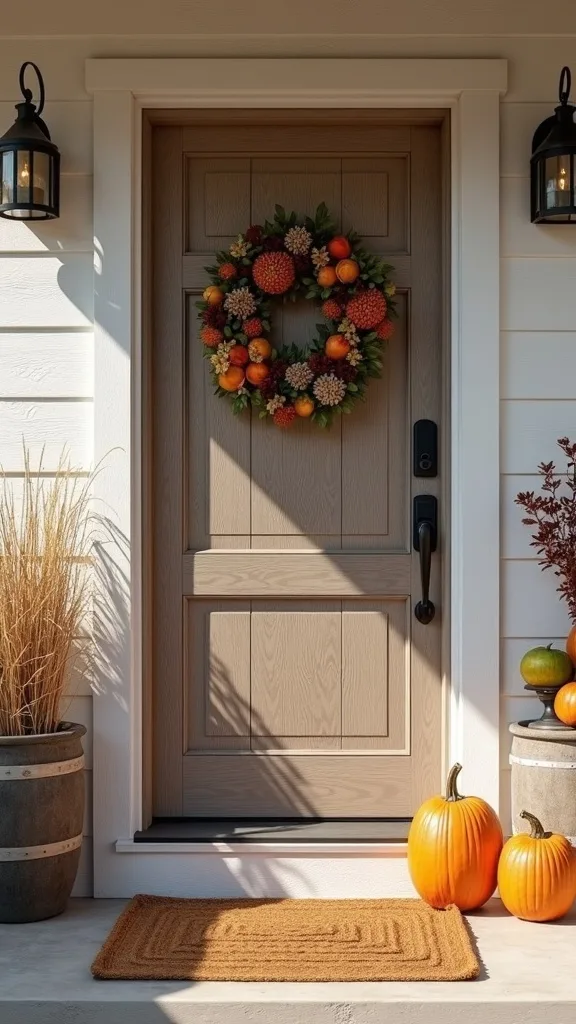 What are good fall door decor options besides a wreath?