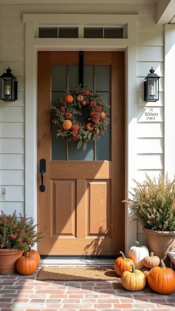 How do I decorate a small porch for fall without making it feel crowded?
