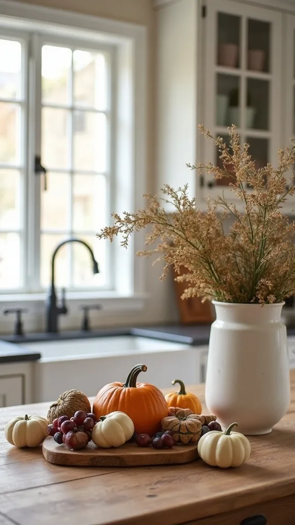 What’s one fall centerpiece idea that won’t get in the way of serving food?