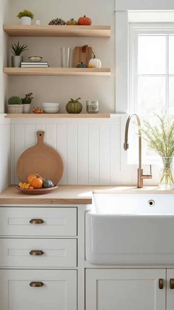 How do you add fall decor to kitchen cabinets without damaging them?