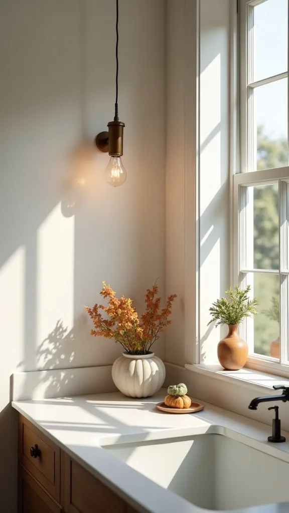 What’s a budget-friendly way to bring fall into kitchen lighting?