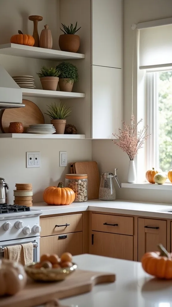 What colors make fall kitchen decor feel cozy (not dark and heavy)?