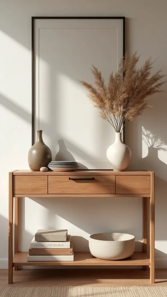 How do you style a console table for a subtle fall preview home moment?
