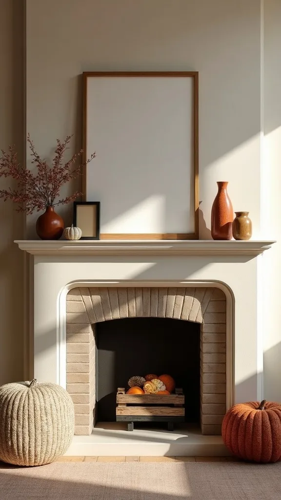 How do you make a fireplace mantel feel autumnal without pumpkins?