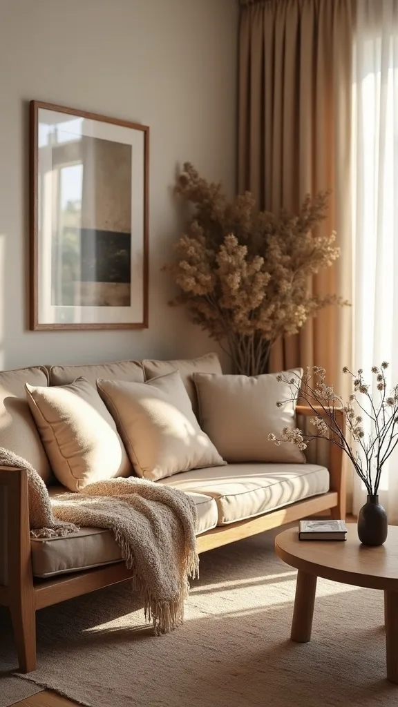 What single change makes the whole room feel professionally styled for fall?