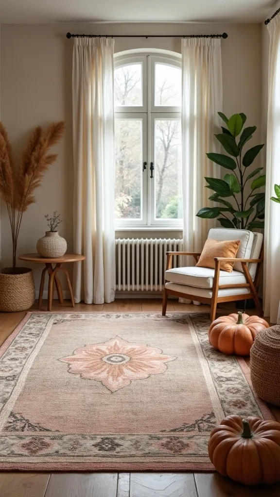 How do you layer a rug for fall without replacing your main rug?