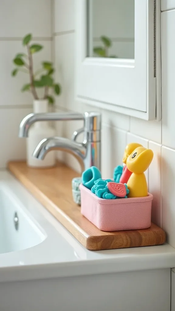 What’s the easiest way to organize kids’ bath toys so they dry?